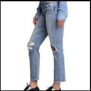 Silver Audrey Distressed Raw Hem Jeans 31